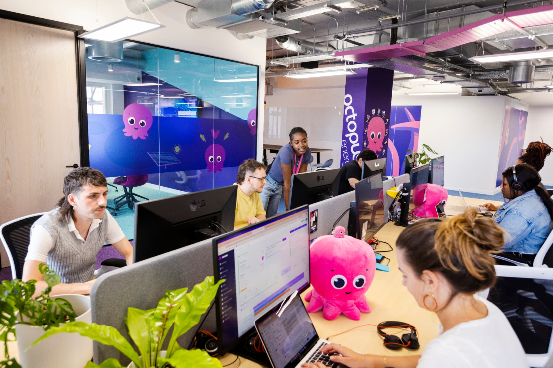 Octopus Energy team working together in the London office