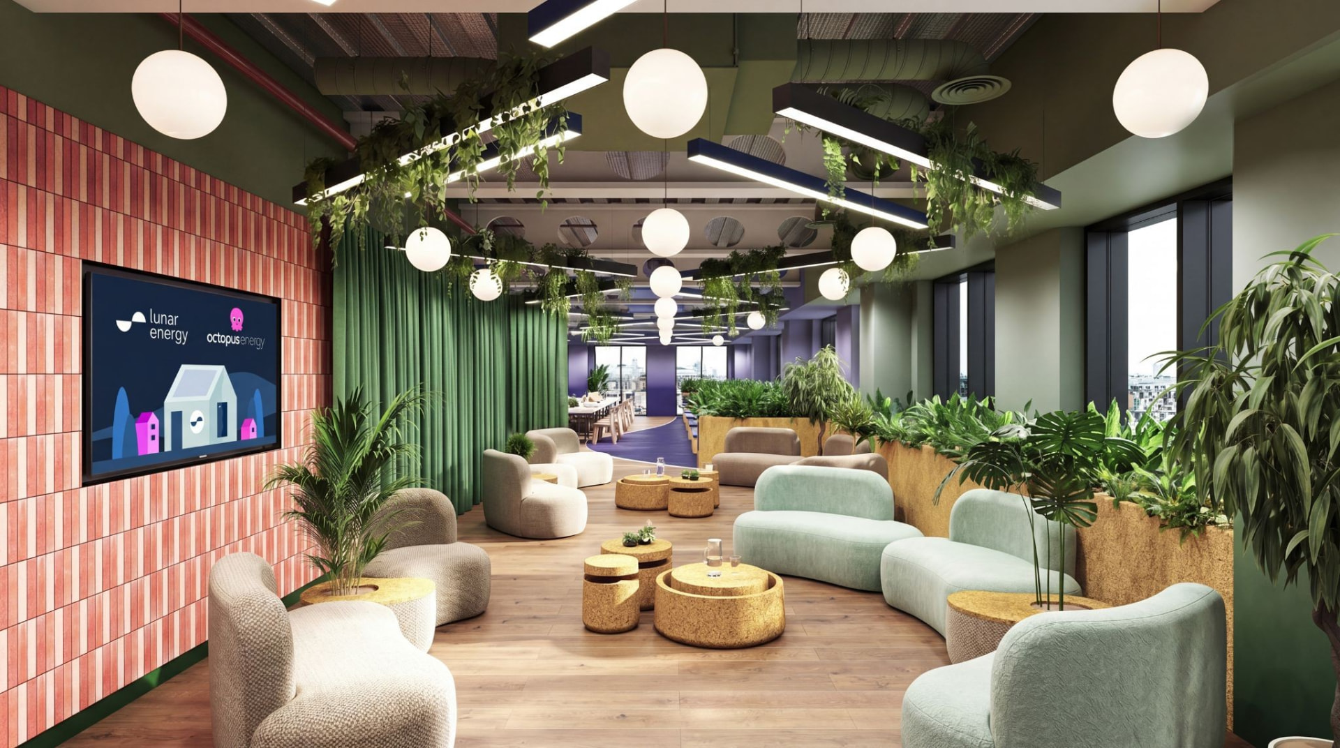 Open lounge and collaboration space